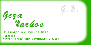 geza markos business card