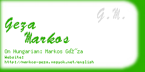 geza markos business card